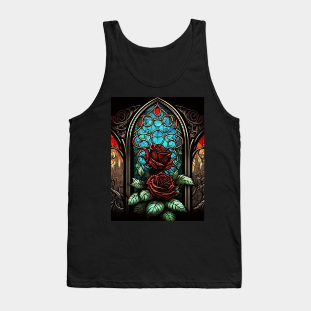 Stained Glass Roses Tank Top by Nightarcade